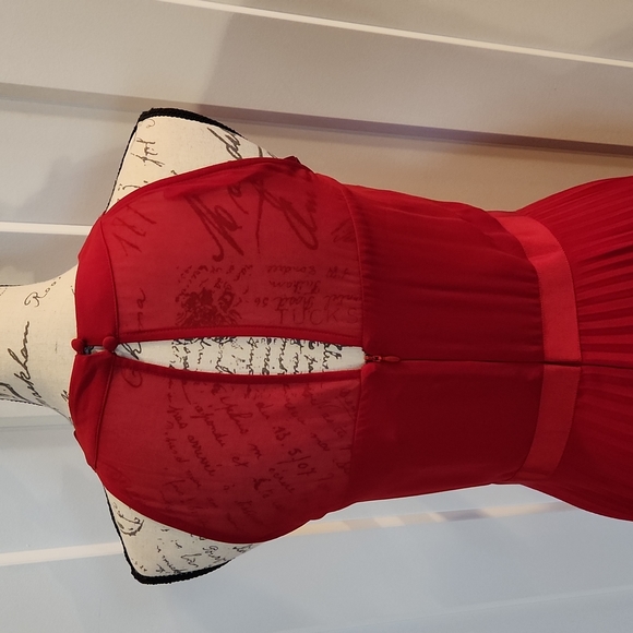 🆕️ White House Black Market Red Pleated Dress - Picture 8 of 9